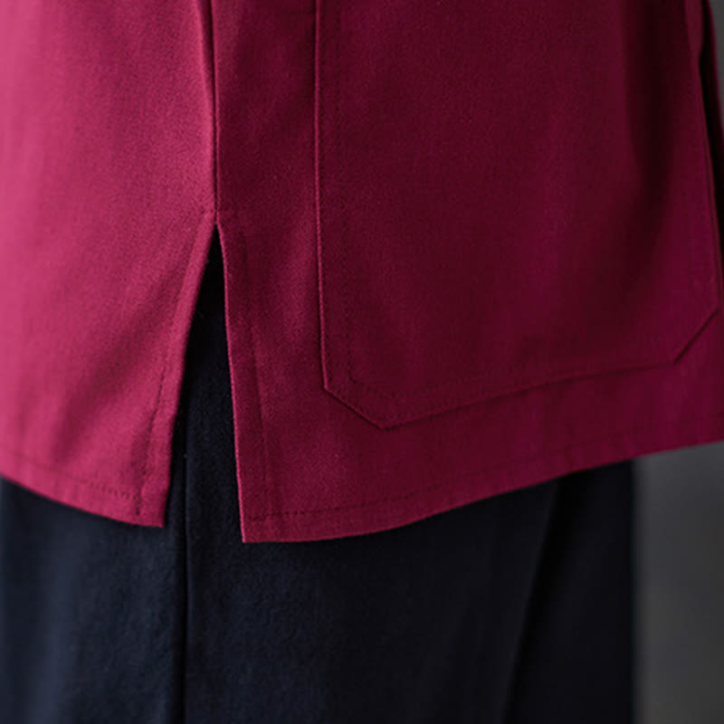 Buddha Stones Damen Frosch-Knopf Langarmshirt Hose Meditation Baumwolle Leinen Kleidung - image 13