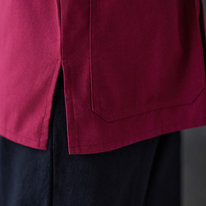 Buddha Stones Damen Frosch-Knopf Langarmshirt Hose Meditation Baumwolle Leinen Kleidung - image 13