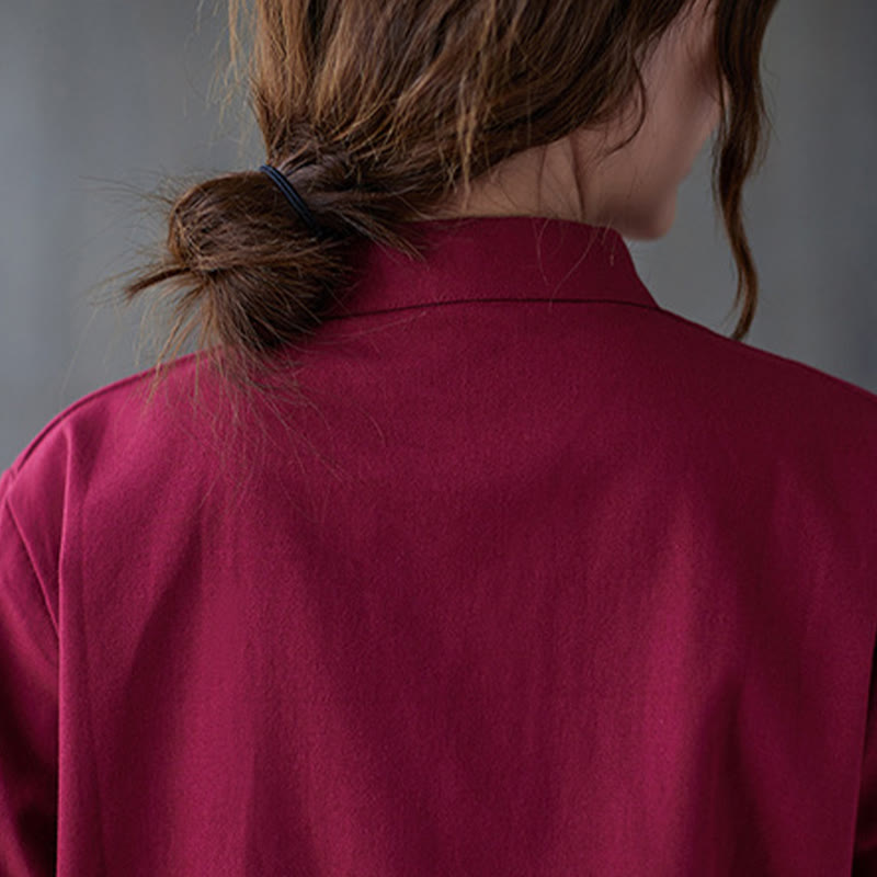 Buddha Stones Damen Frosch-Knopf Langarmshirt Hose Meditation Baumwolle Leinen Kleidung - image 11