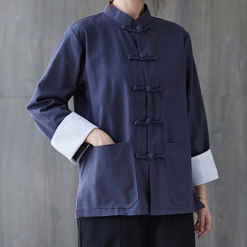 Buddha Stones Damen-Langarmshirt mit Froschknopfleiste und Hose – Meditationskleidung - image 16