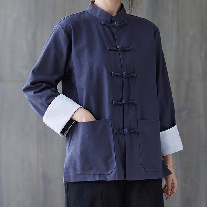Buddha Stones Damen-Langarmshirt mit Froschknopfleiste und Hose – Meditationskleidung - image 16