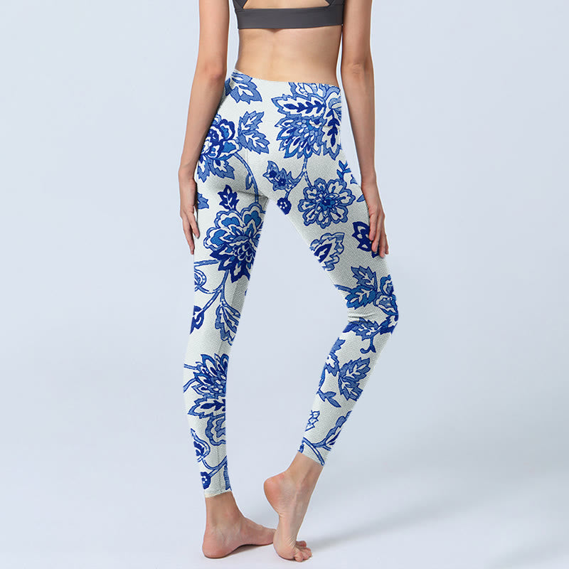 Buddha Stones ​​Blumen Druck Gym Leggings frauen Yoga Hosen - image 5