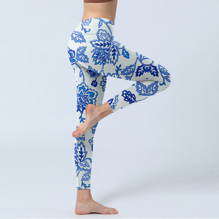 Buddha Stones Blumen Druck Gym Leggings frauen Yoga Hosen