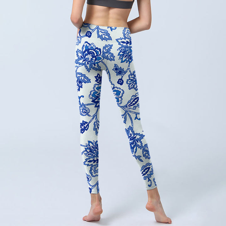 Buddha Stones Blumen Druck Gym Leggings frauen Yoga Hosen