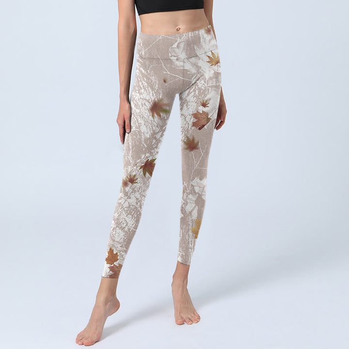Buddha Stones, Ahornblätter, Zweige, Druck, Gym-Leggings, Damen-Yogahose - image 5