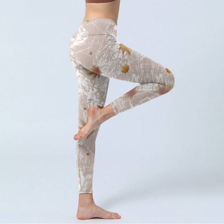 Buddha Stones, Ahornblätter, Zweige, Druck, Gym-Leggings, Damen-Yogahose