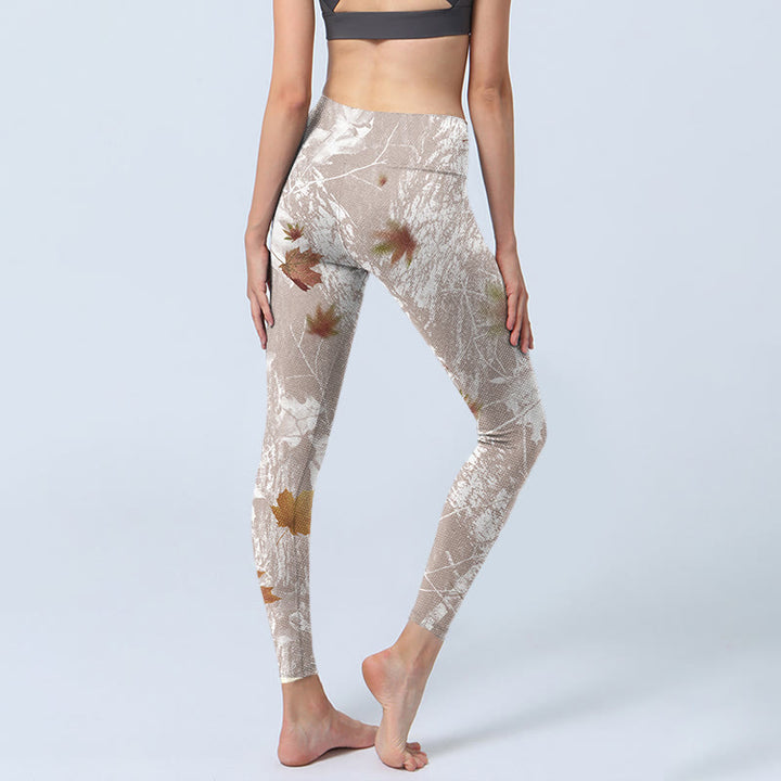 Buddha Stones, Ahornblätter, Zweige, Druck, Gym-Leggings, Damen-Yogahose - image 6