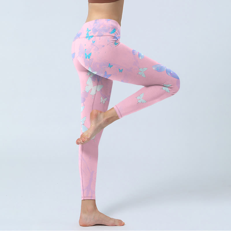 Buddha Stones Schmetterlingsdruck Gym Leggings Damen Yogahose - image 3