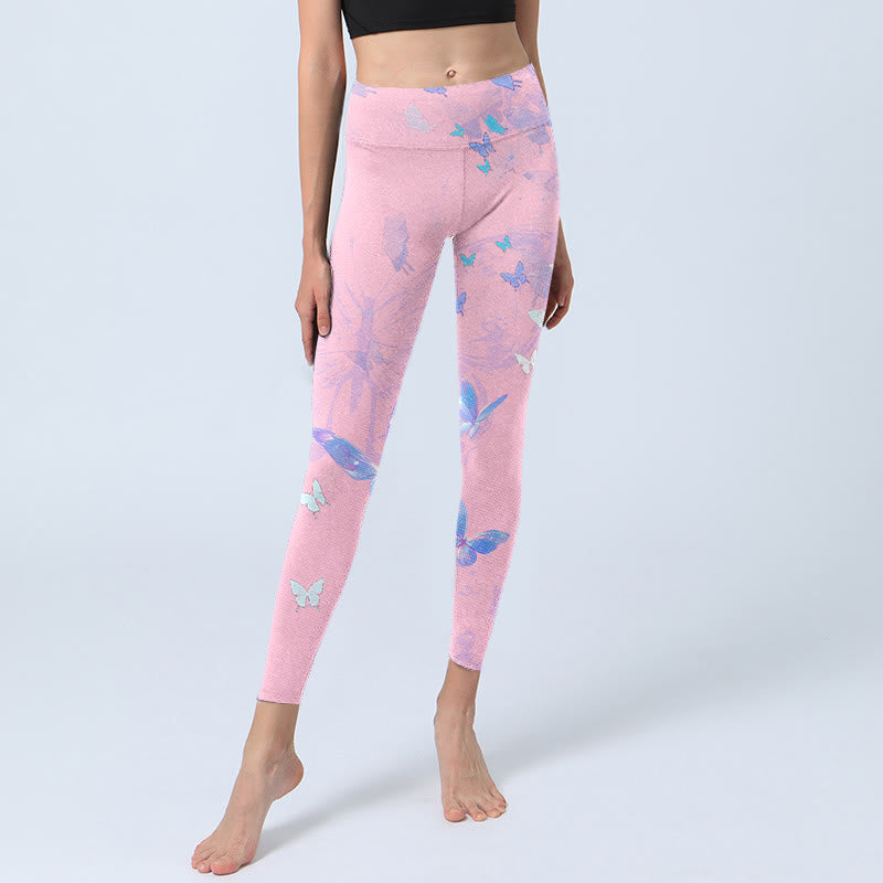 Buddha Stones Schmetterlingsdruck Gym Leggings Damen Yogahose - image 6