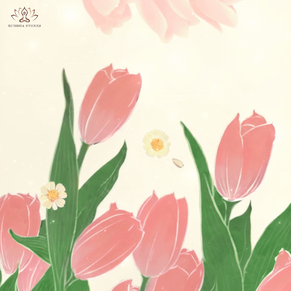 Buddha Stones Leggings mit rosa Tulpen-Blumen-Print für Fitnessstudio und Fitness, Yogahose für Damen - image 1