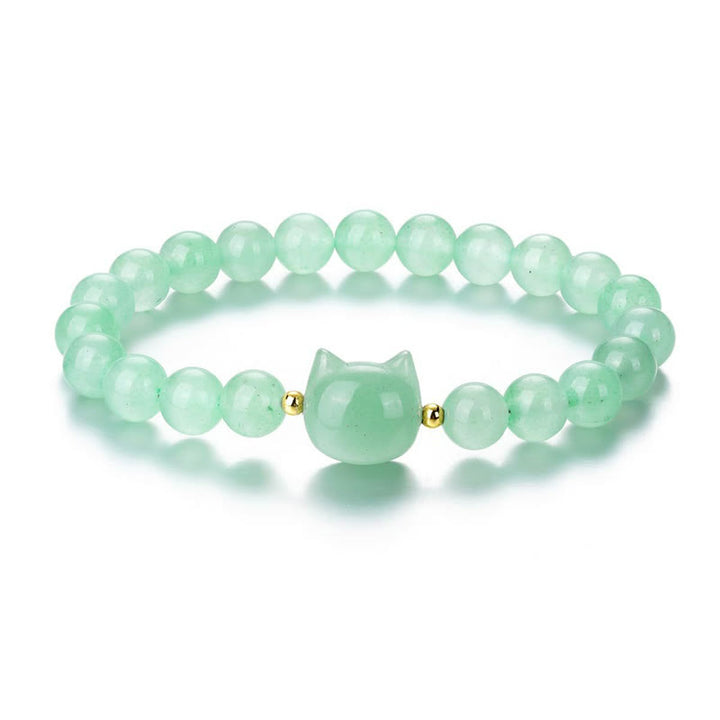 Buddha Stones ​​Amethyst Grüner Aventurin Rosenquarz Fluorit Katzenkopf Balance Glück Armband - image 10