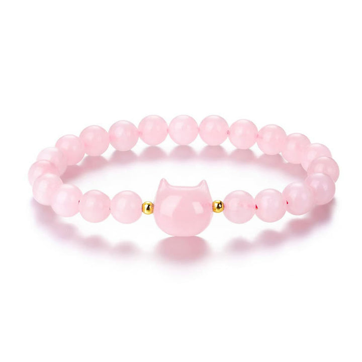 Buddha Stones ​​Amethyst Grüner Aventurin Rosenquarz Fluorit Katzenkopf Balance Glück Armband - image 14