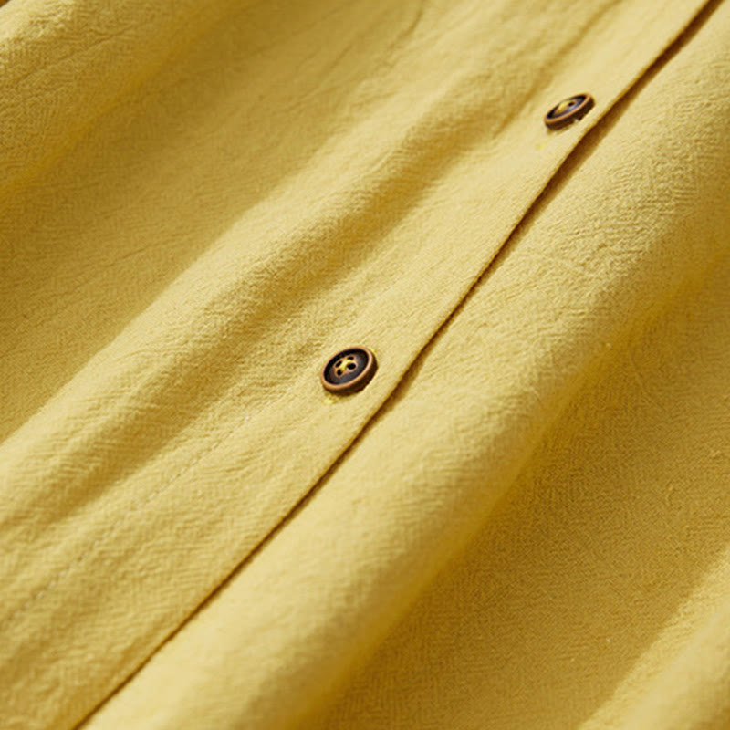 Buddha Stones, Geometrie-Stickerei, langärmelige Knopfleiste, Baumwollleinen, Damenhemden - image 8