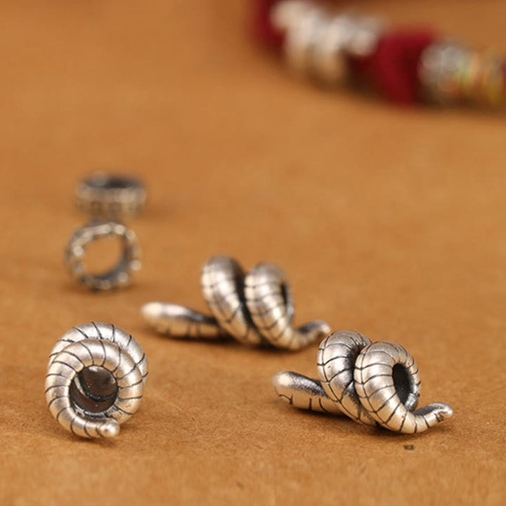 Buddha Stones Red String 925 Sterling Silber Jahr der Schlange Münze Ring Schlange Glück Armband - image 15