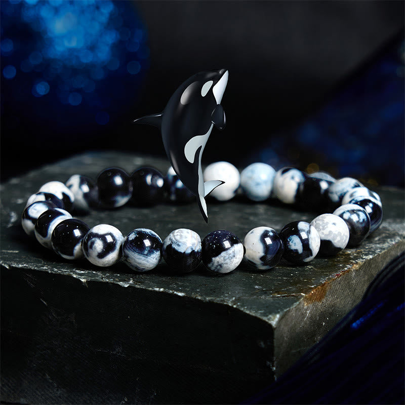 Buddha Stones Orca-Achat-Schutzarmband
