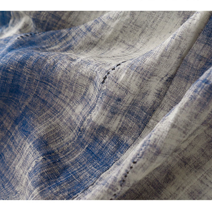 Langärmliges Baumwollhemd mit Batikmuster und Knöpfen von Buddha Stones - image 12