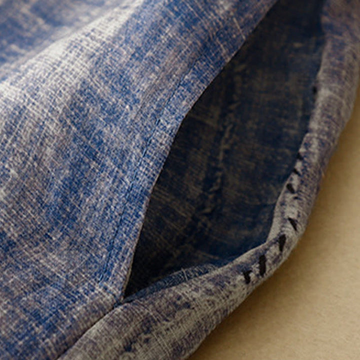 Langärmliges Baumwollhemd mit Batikmuster und Knöpfen von Buddha Stones - image 6