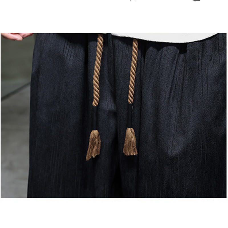 Buddha Stones Einfarbige Cord-Thermo-Haremshose für Herren mit Kordelzug und Taschen - image 19