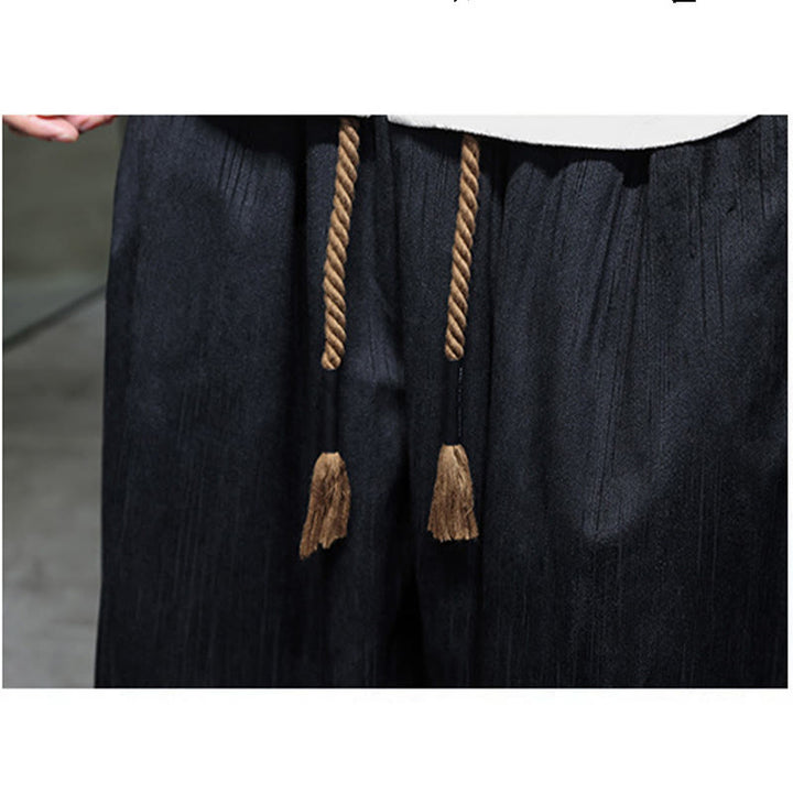 Buddha Stones Einfarbige Cord-Thermo-Haremshose für Herren mit Kordelzug und Taschen - image 19