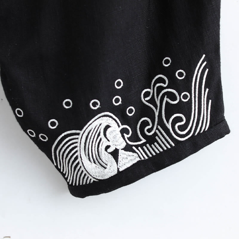 Buddha Stones , Wolken, elastische Taille, ethnische Baumwolle, Herrenhose mit Taschen - image 11