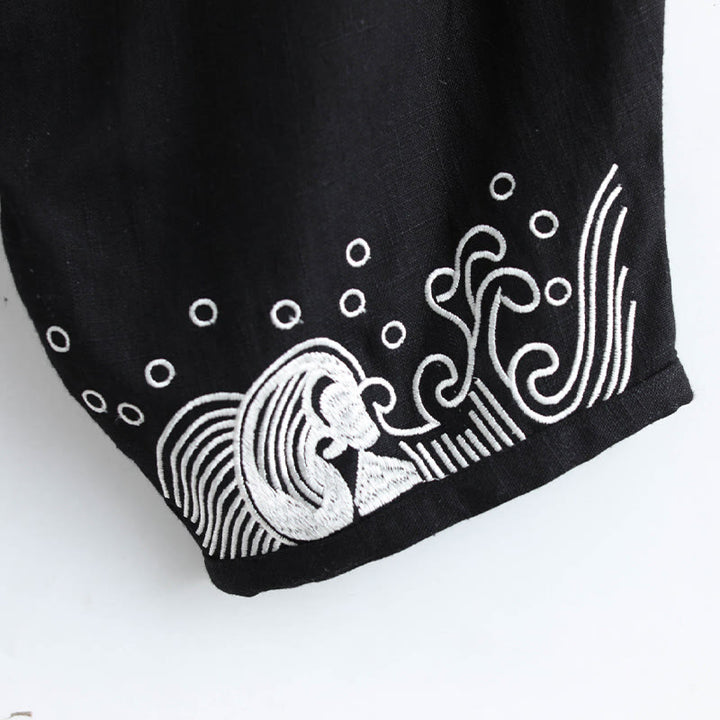 Buddha Stones , Wolken, elastische Taille, ethnische Baumwolle, Herrenhose mit Taschen - image 11