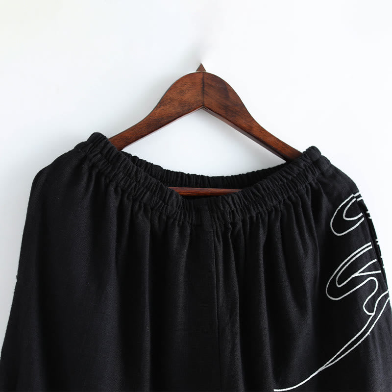 Buddha Stones , Wolken, elastische Taille, ethnische Baumwolle, Herrenhose mit Taschen - image 9