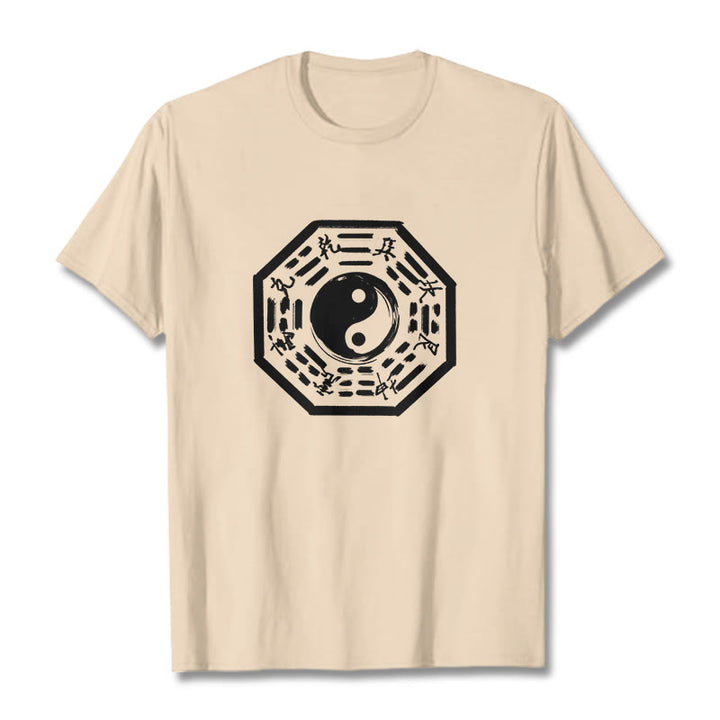 Buddha Stones T-Shirt aus Baumwolle mit Ba-Gua-Muster - Biskuit - 2XL - image 12