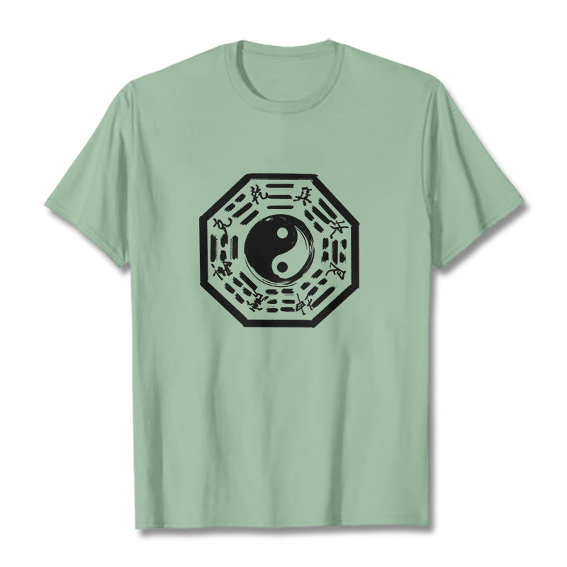 Buddha Stones T-Shirt aus Baumwolle mit Ba-Gua-Muster - Hellgrün - 2XL - image 14