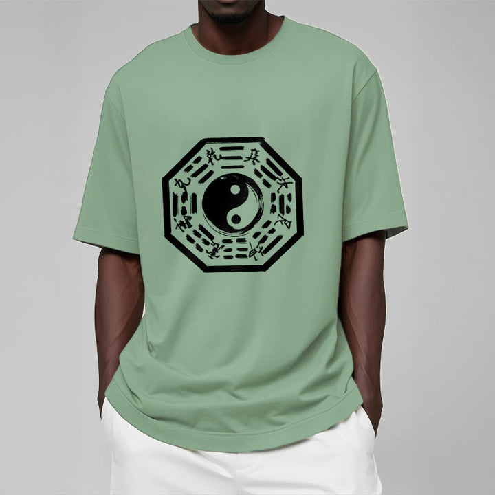 Buddha Stones T-Shirt aus Baumwolle mit Ba-Gua-Muster - image 15