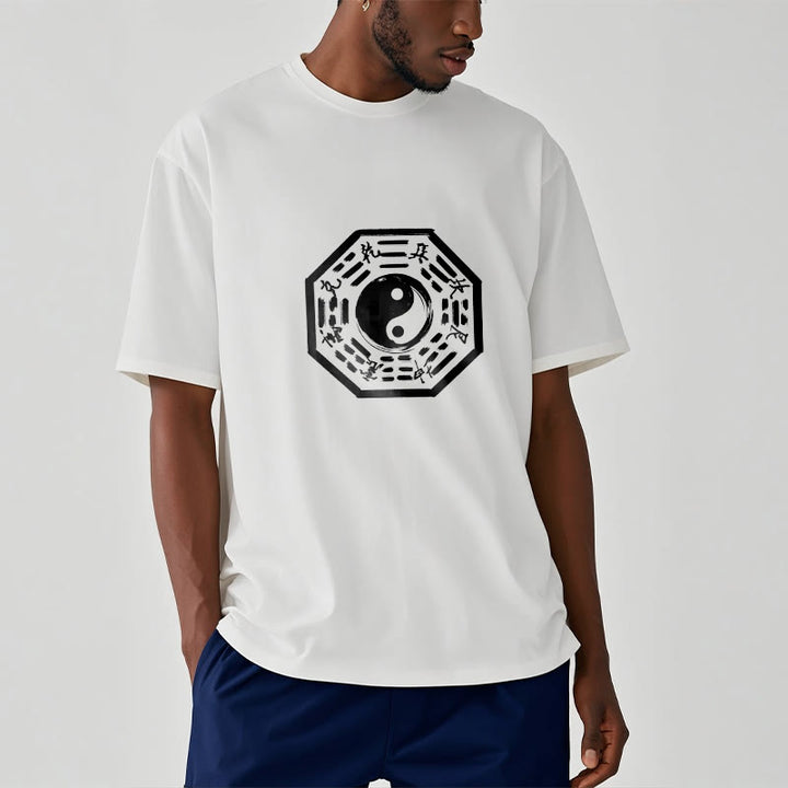 Buddha Stones T-Shirt aus Baumwolle mit Ba-Gua-Muster - image 6