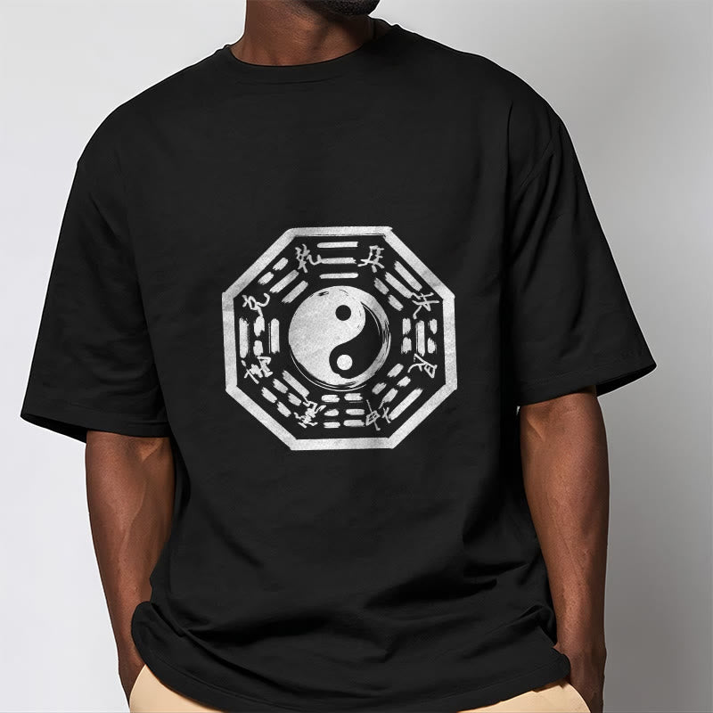 Buddha Stones T-Shirt aus Baumwolle mit Ba-Gua-Muster - image 2