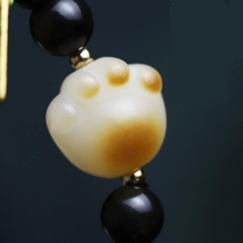 Buddha Stones, schwarzer Obsidian, Katzenpfote, Bodhi-Samen, Glücksbringer, Reinigungsarmband - image 14