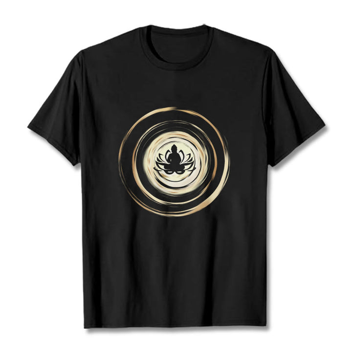 Buddha Stones ​​Meditieren Buddha Lotus Muster T T-shirt - Schwarz - 2XL - image 0