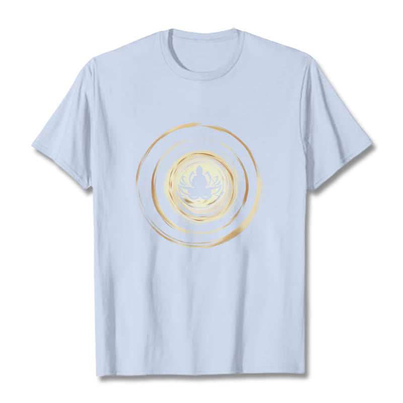 Buddha Stones ​​Meditieren Buddha Lotus Muster T T-shirt - Hellcyan - 2XL - image 18