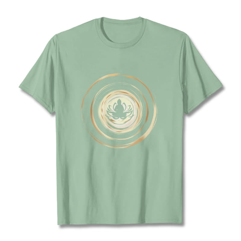 Buddha Stones ​​Meditieren Buddha Lotus Muster T T-shirt - Hellgrün - 2XL - image 14