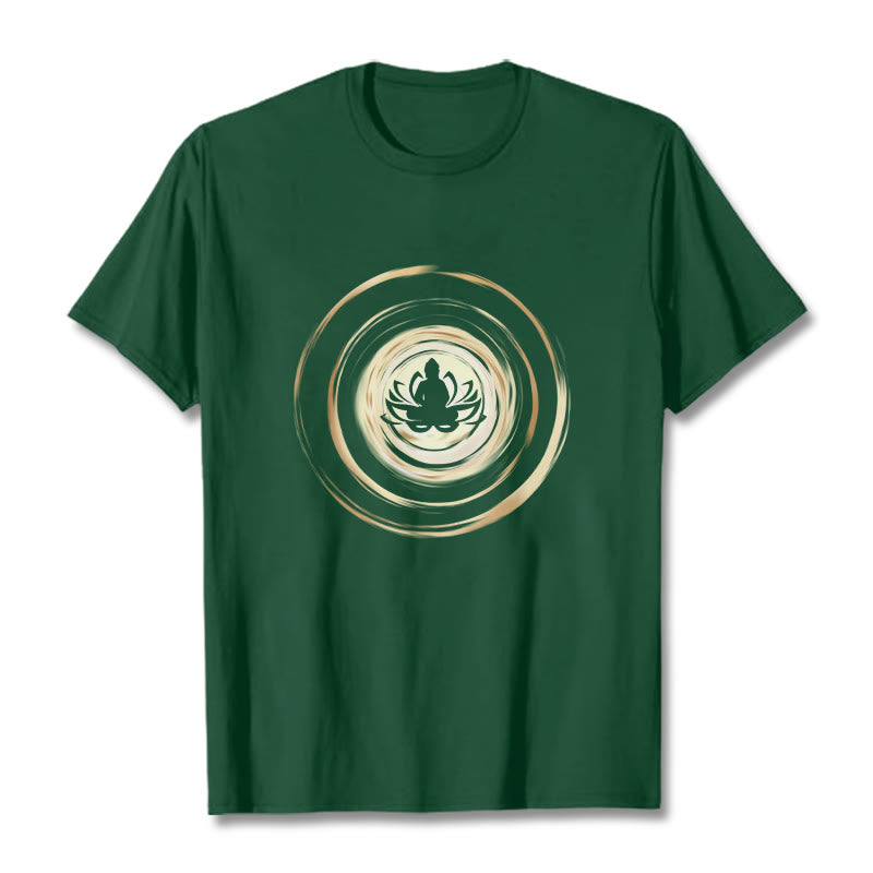 Buddha Stones ​​Meditieren Buddha Lotus Muster T T-shirt - Waldgrün - 2XL - image 10