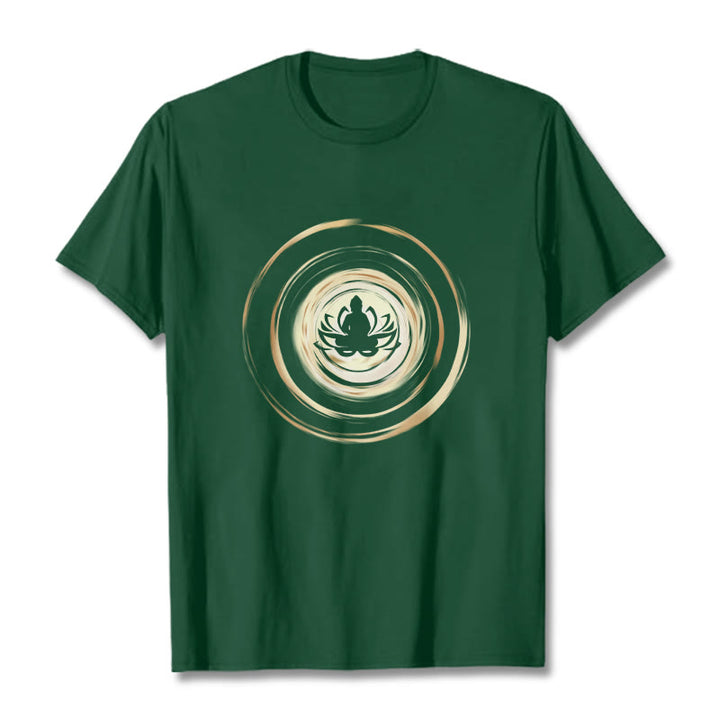 Buddha Stones ​​Meditieren Buddha Lotus Muster T T-shirt - Waldgrün - 2XL - image 10