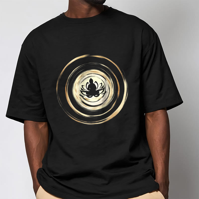 Buddha Stones ​​Meditieren Buddha Lotus Muster T T-shirt - image 2