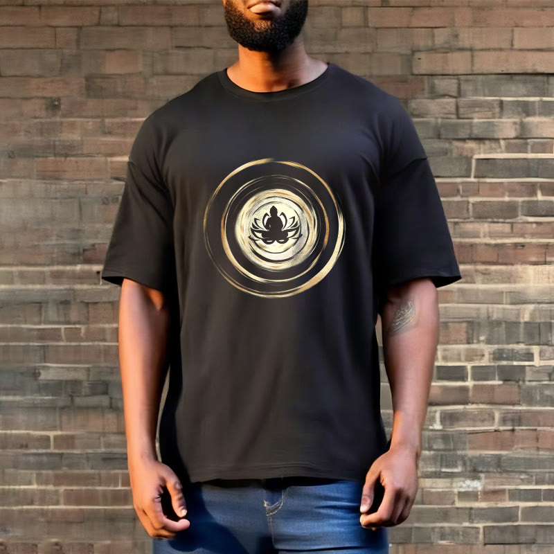 Buddha Stones ​​Meditieren Buddha Lotus Muster T T-shirt - image 3