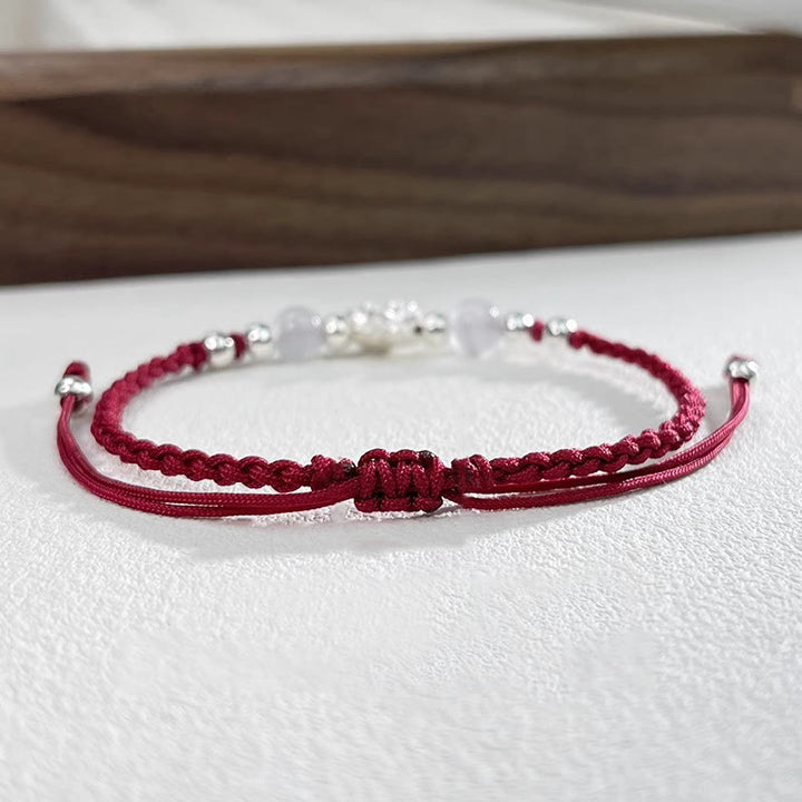 Buddha Stones 999 Sterling Silber Lotus Design Katzenauge Perlen Schutz String Armband - image 13