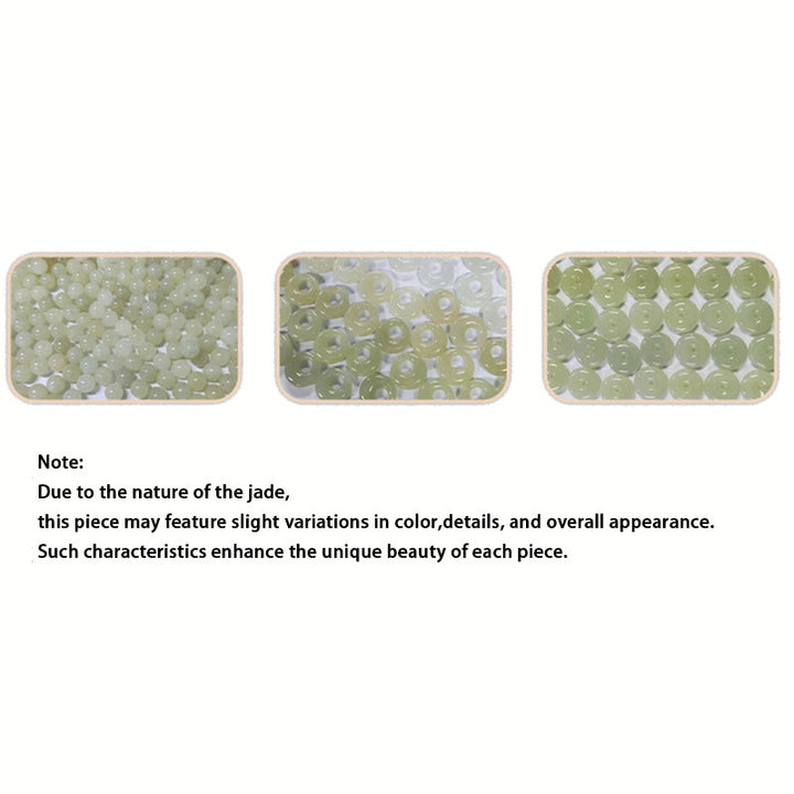 Buddha Stones 999 Sterling Silber Natürliche Hetian Jade Friedensschnalle Pfirsichblüte Glücksarmband - image 16