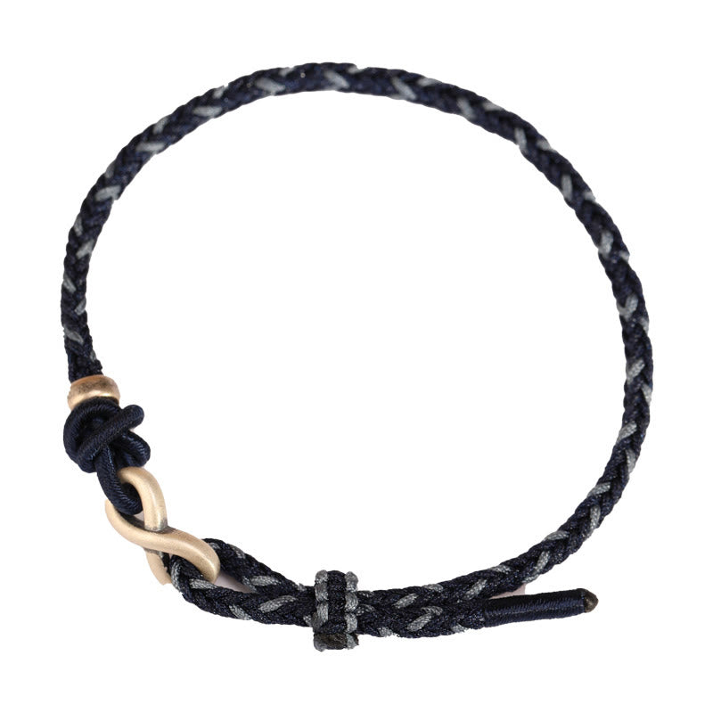 Buddha Stones Handgemachtes 999 Sterling Silber Endloser Knoten Unendlichkeitssymbol Glück Seil Armband - image 17