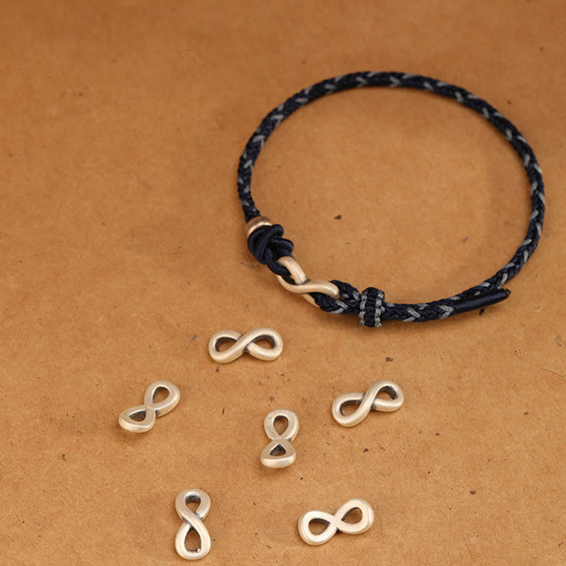 Buddha Stones Handgemachtes 999 Sterling Silber Endloser Knoten Unendlichkeitssymbol Glück Seil Armband - image 16