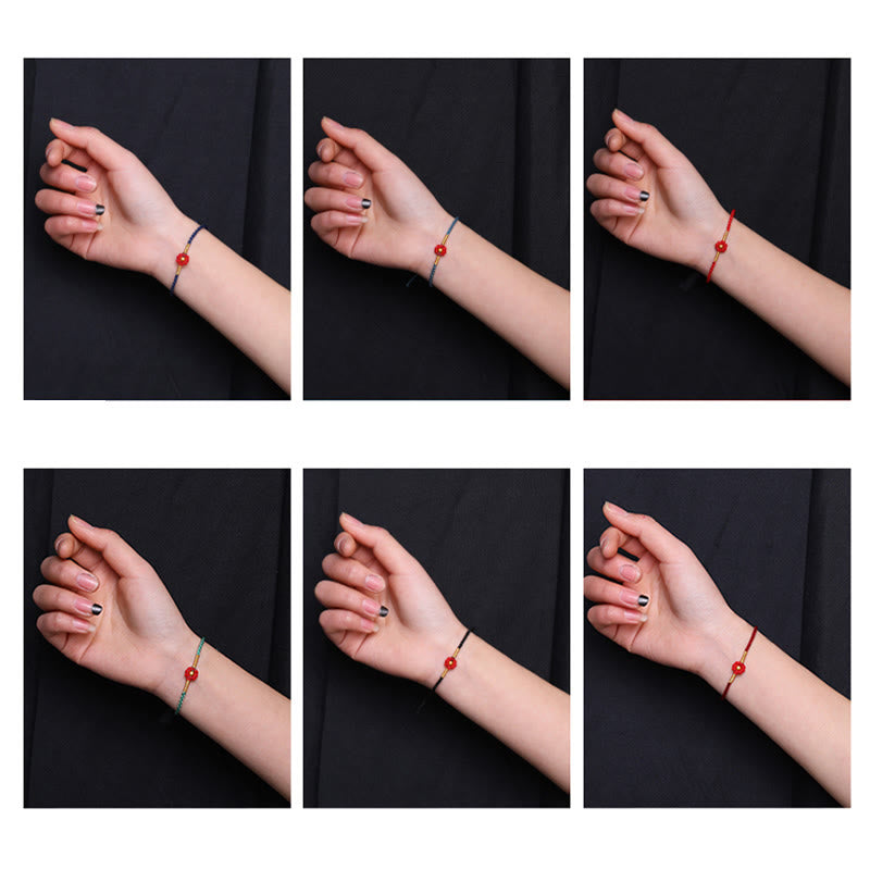 Buddha Stones 999 Gold Mini-Perle handgefertigt Blumendesign Glücksschutz Seil Armband - image 18