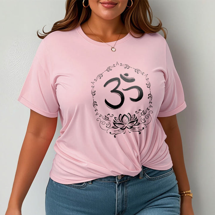 Buddha Stones OM Lotus Skizze Baumwolle T-Shirt - image 15