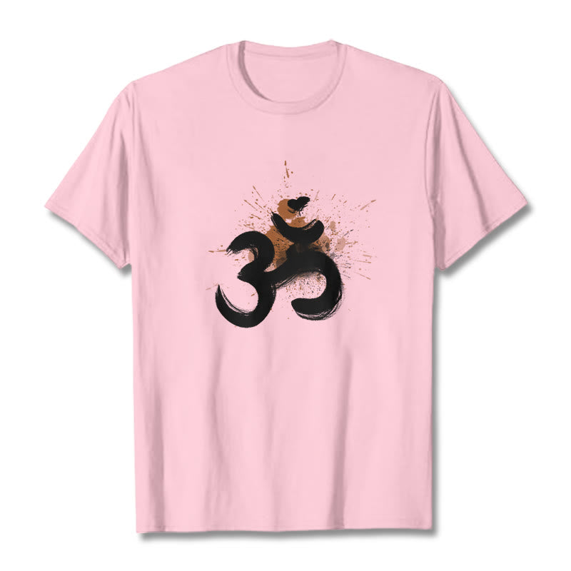 Buddha Stones OM Sanskrit Design Baumwolle T-Shirt - Hellrosa - 2XL - image 16