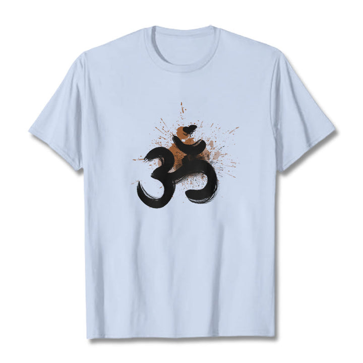 Buddha Stones OM Sanskrit Design Baumwolle T-Shirt - HellCyan - 2XL - image 11