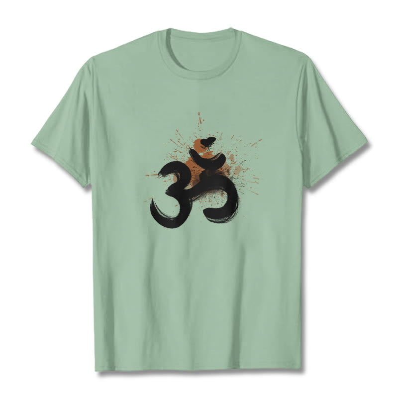 Buddha Stones OM Sanskrit Design Baumwolle T-Shirt - Blassgrün - 2XL - image 18
