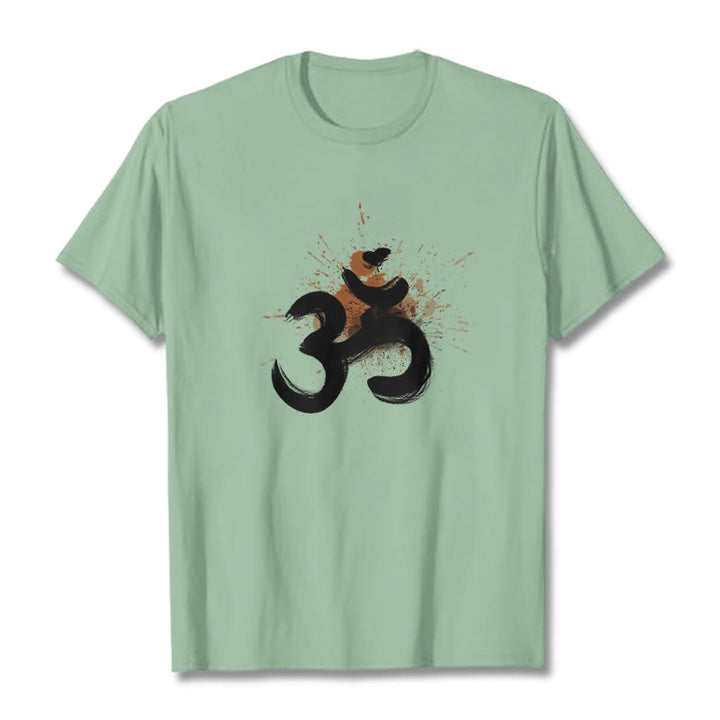 Buddha Stones OM Sanskrit Design Baumwolle T-Shirt - Blassgrün - 2XL - image 18
