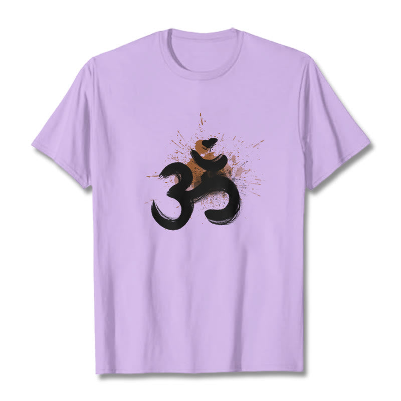 Buddha Stones OM Sanskrit Design Baumwolle T-Shirt - Pflaume - 2XL - image 14